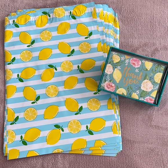 48pc set Thank You Cards & Poly mailers bundle Lemons - Picture 4 of 9